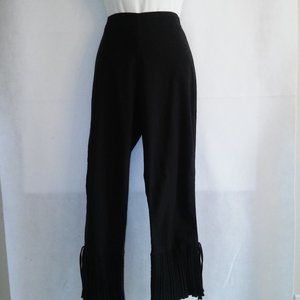 Ruffled Hem Cropped Black Pants - Size Small